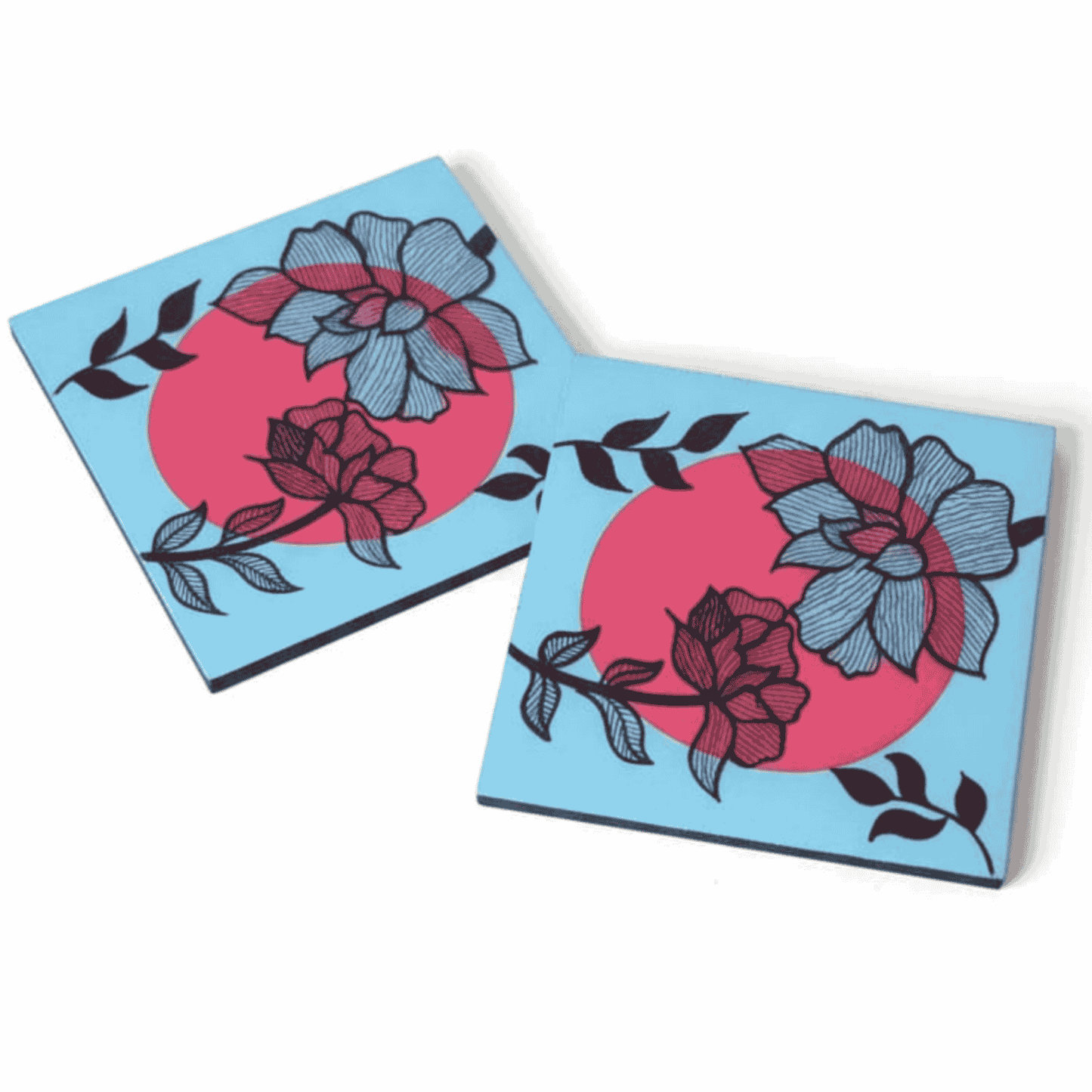 Modern Art Coasters - (Set of 2) - 4 X 4