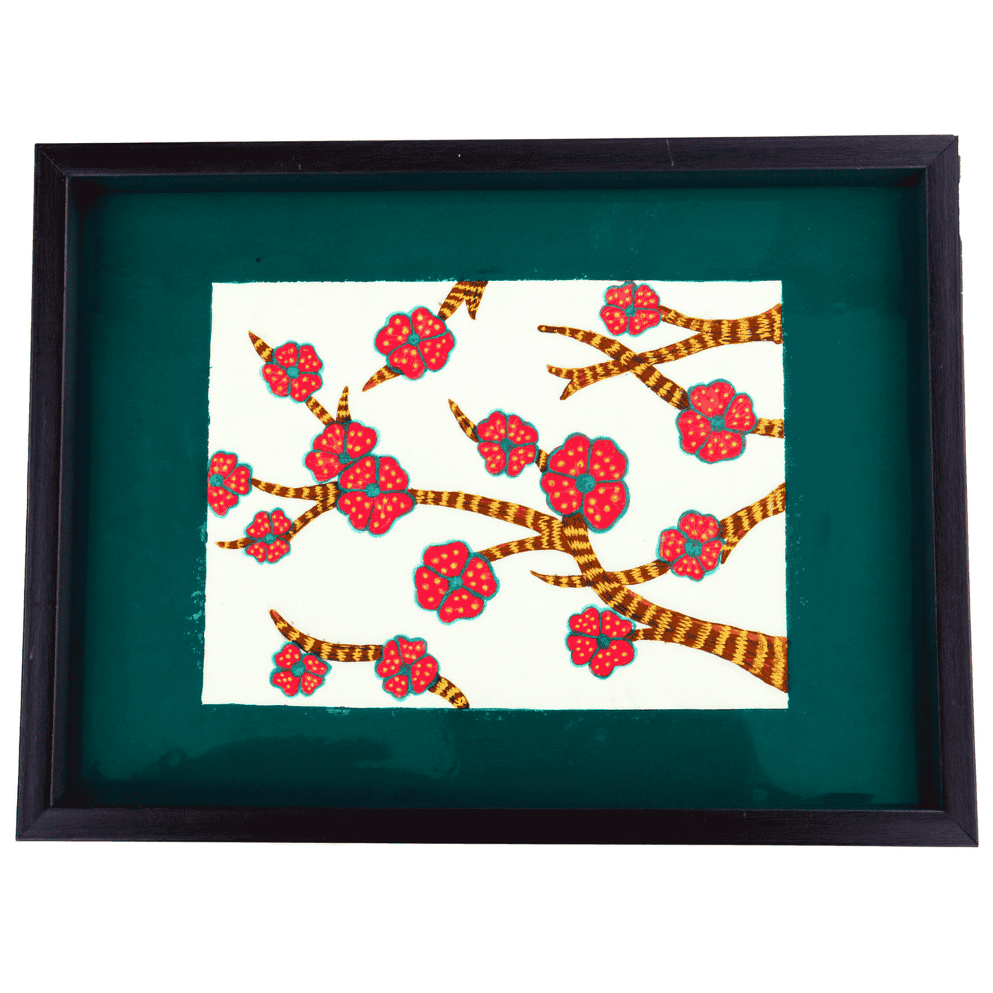 Gond Art Trays - Small Flowers - (12x9)