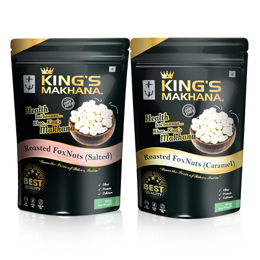 Makha - Big Size - Salted, Caramel Combo Pack of 2 (60g Each)