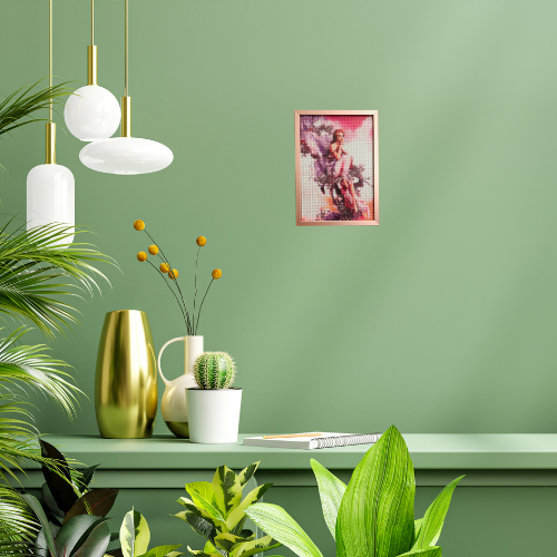 Whispering Twilight Fairy Diamond Painting on Glass with Rose Gold