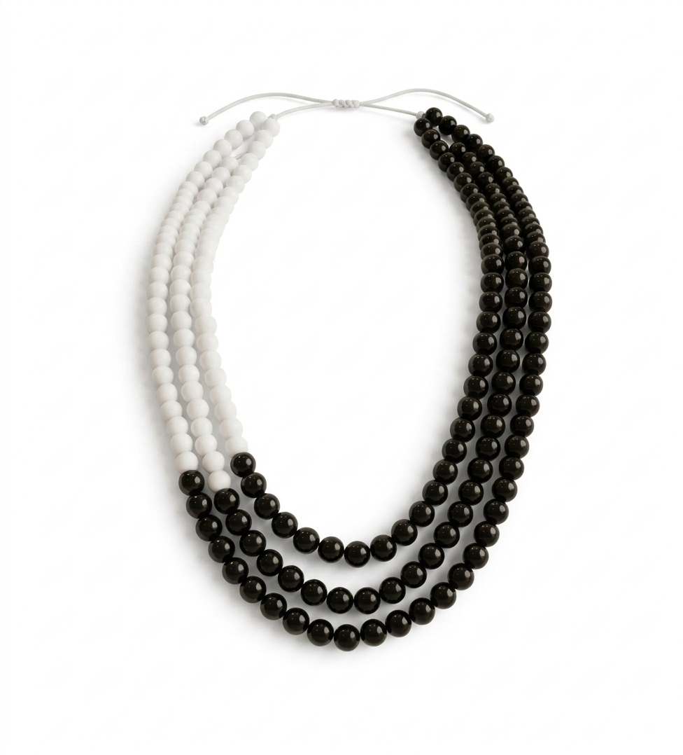 Neckpiece - White and Black Stone Handcrafted