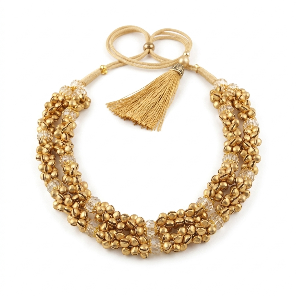 Neckpiece - Ghungroo with handcrafted Shining Beads