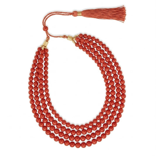 Neckpiece - Handcrafted Red Beaded