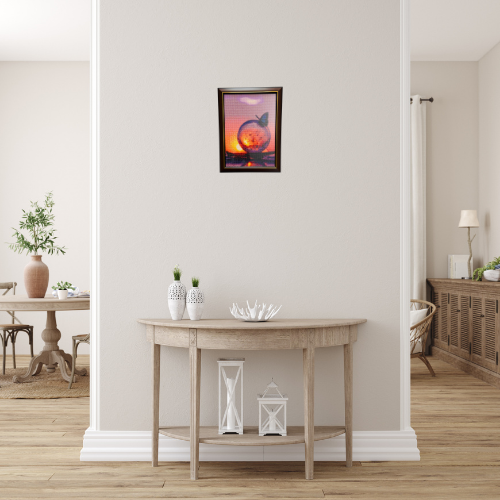 Sunset Glass Sphere Diamond Painting with frame