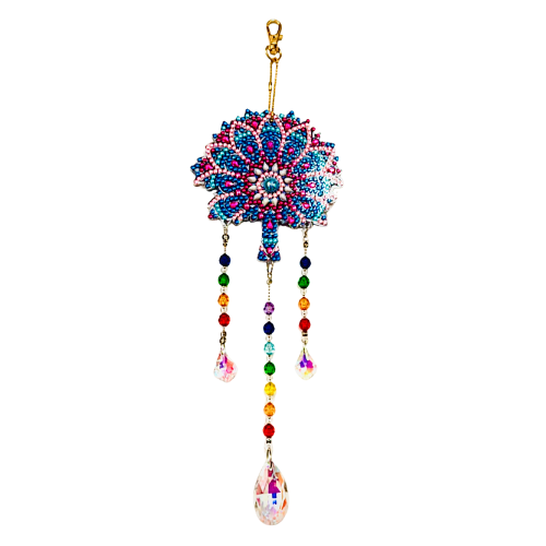 Mystic Life Tree Double-Sided Suncatcher with Diamond Beads Crystals