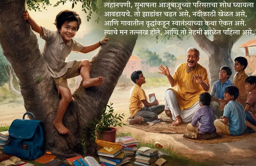 The Story of Subhas Chandra Bose - The Flame of Freedom (Marathi - Pack of two))