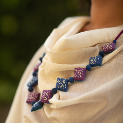 Vibrant Cloth Jewellery with Crystal Beads | parties or everyday wear