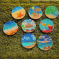 Coaster Set of 8 - Beachside Shimmer Diamond Painting Coaster Set with Stand Wooden