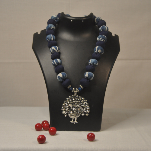 Blue Cloth Jewellery with Pendant | Parties, casuals or everyday wear