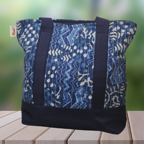 Tote Bag - Canvas with Indigo Patch work (Indigo Bag - 2KG)