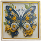 Diamond Painting - Blue Butterfly in Golden Blossom Harmony (On Demand)