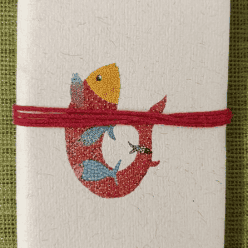 Handmade Paper Diary - Fish with 4 small baby fishes