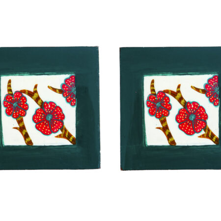 Gond Art Tea Coasters - Small Flowers - (Set of 2 - 4 X 4)