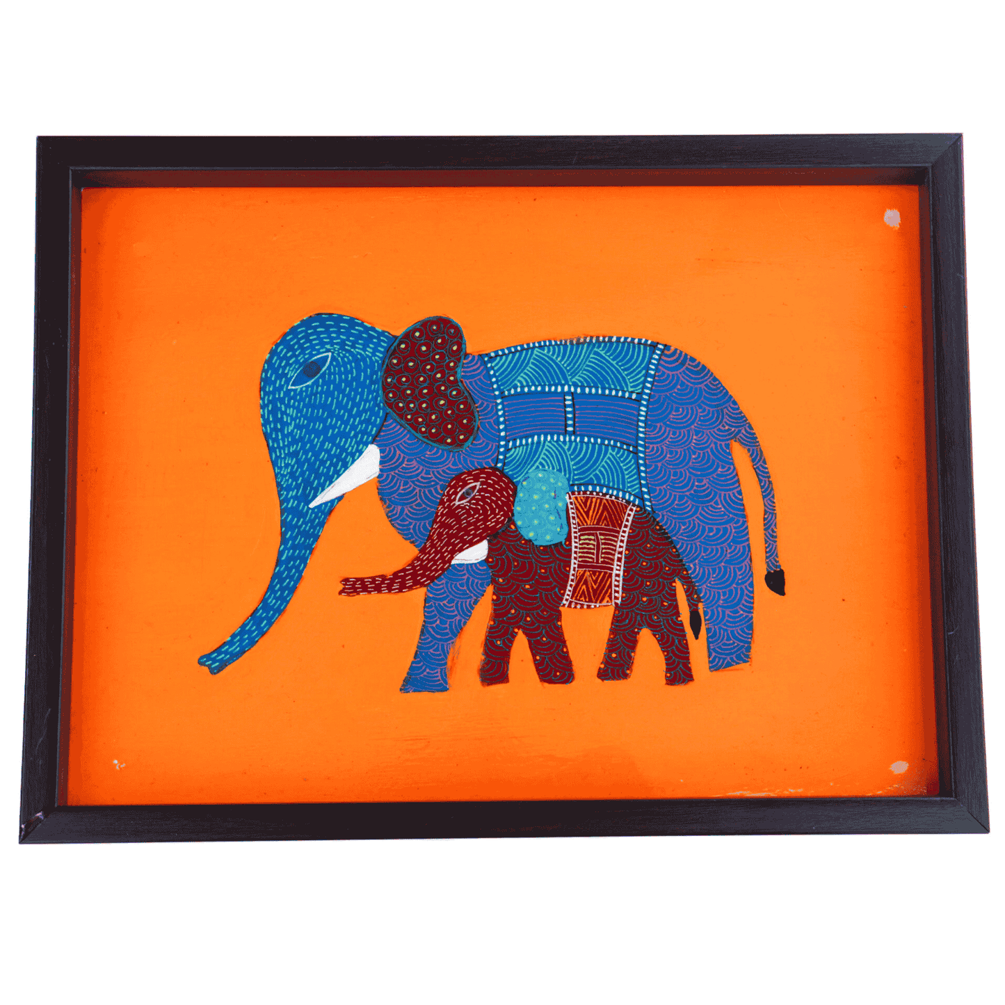 Gond Art Trays - Elephants (12x9)