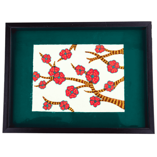 Gond Art Trays - Small Flowers - (12x9)