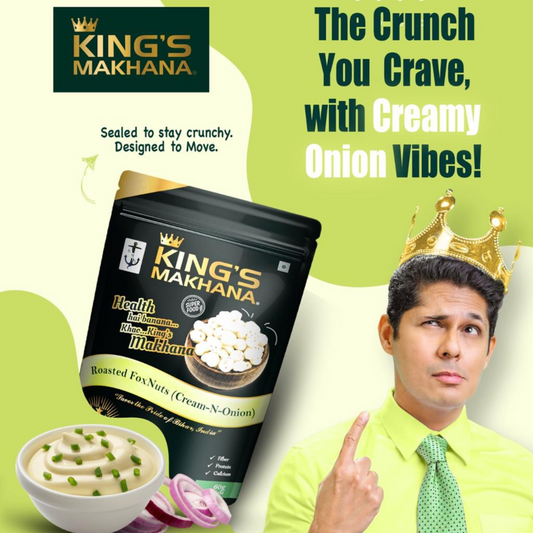 Makhana Big Size - Cream-N-Onion, Salted (60g Each) - Pack of 2