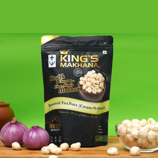 Makhana (COMBO PACK OF 4) - Cream-N-Onion (60g Each) | BIG SIZE MAKHANA