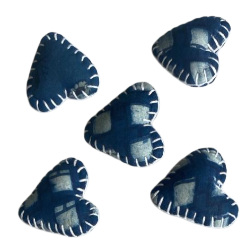 Heart bag charms (set of 5)