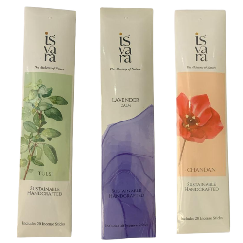 Incense stick - Tulsi, Lavender, Chandan (set of 3 - 60 sticks)