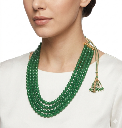 Neckpiece - Green Beaded
