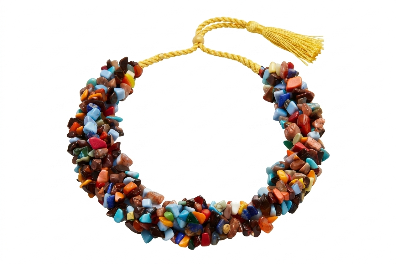 Neckpiece - Handcrafted Multi-coloured Swirl