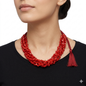 Neckpiece - Handcrafted Red Swirl Uncut Stone