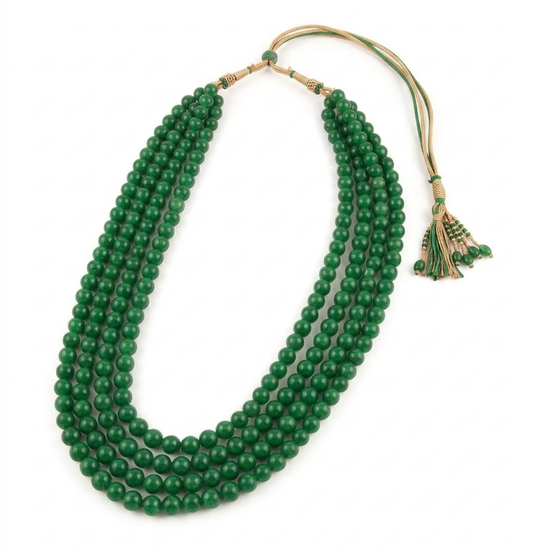 Neckpiece - Green Beaded