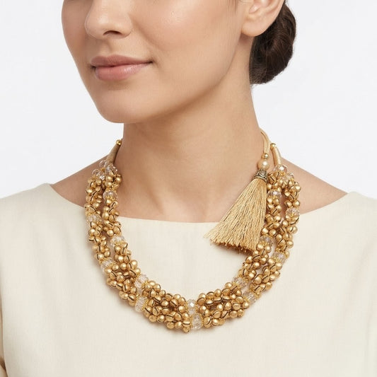 Neckpiece - Ghungroo with handcrafted Shining Beads