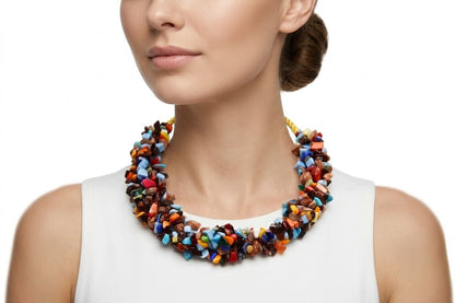 Neckpiece - Handcrafted Multi-coloured Swirl