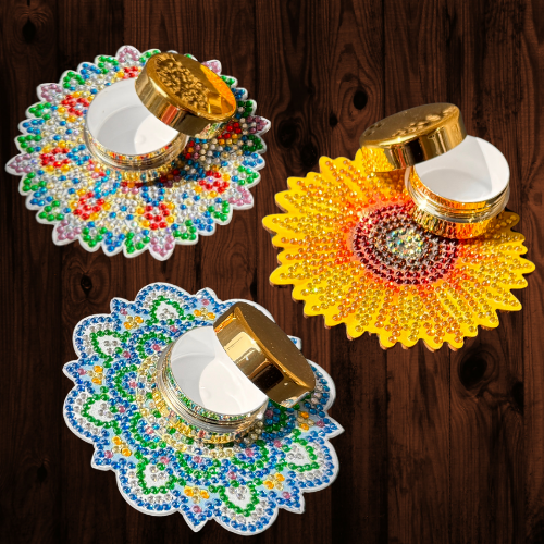 Aesthetic Sindoor Kumkum Storage Box with Intricate Handcrafted Design (Pack of 3)