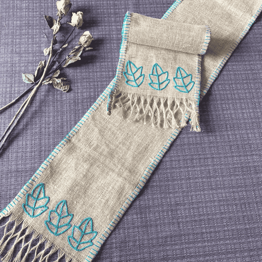 Table Linen (Natural Jute) - Green Theme (36 X 12 inches)